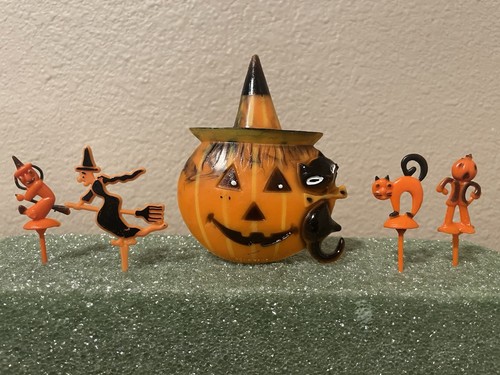 Vintage halloween cake topper - vintage,